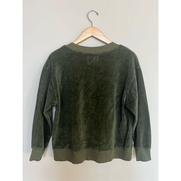 Electric & Rose Women's Ava Velour Sweatshirt Hunter Green Size S - Picture 8 of 10